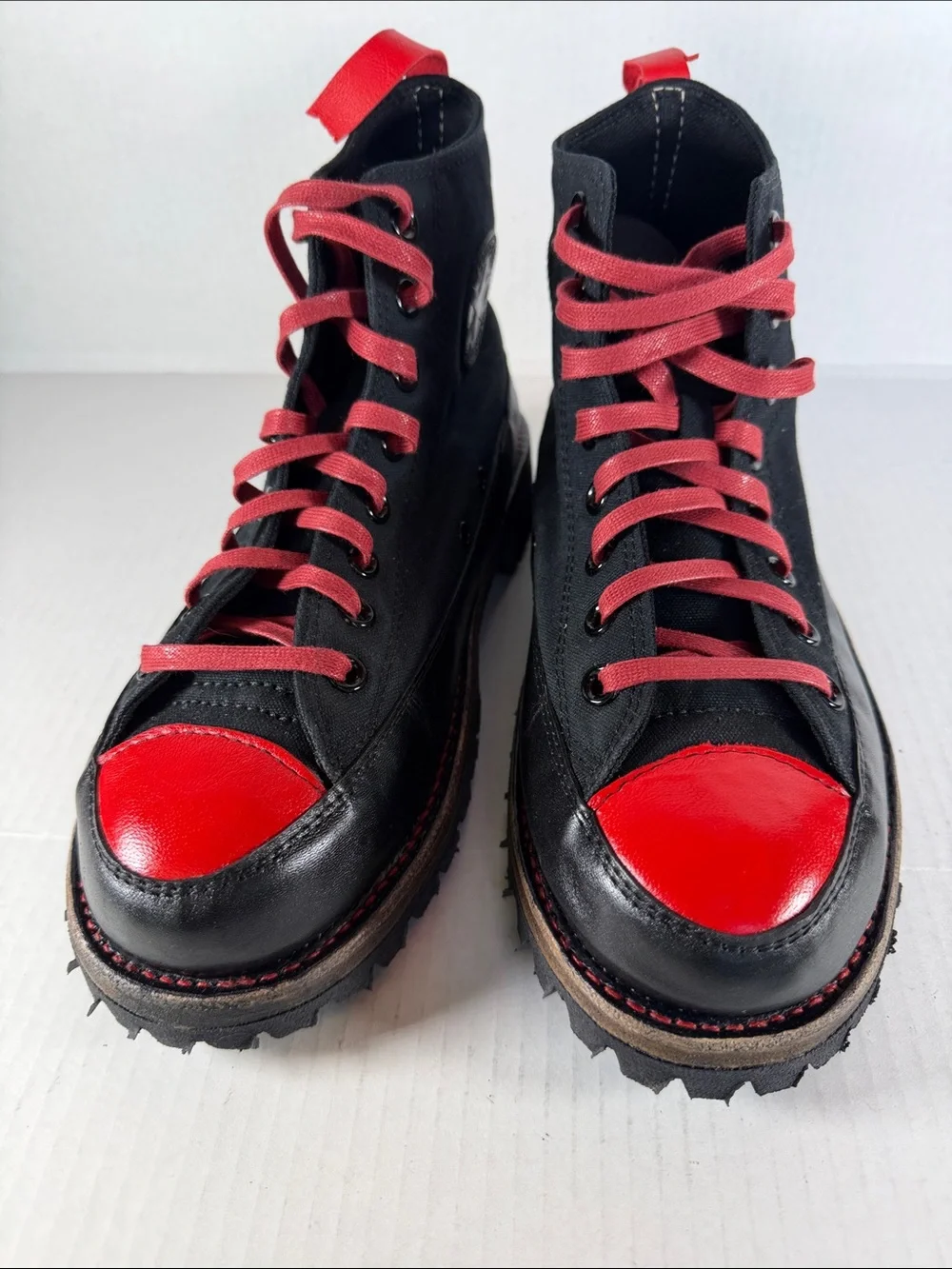 Custom Converse Black Canvas Boots, leather midsole, Vibram soles, Goodyear welt - Picture 2 of 5
